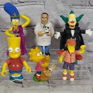 The Simpsons Character‎ Figures Lot Of 6 Bart Lisa Marge Krusty Otto Dr Hibbert